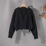 New 2021 Women's Autunm Winter Sweaters Cardigans Checkered Knitted Bubble Grid Fashionable Plaid Lady Tops
