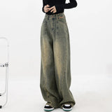 Fongt Do Old Straight Pants Jeans Women's Summer Wide Leg Pants Floor Pants Show Skinny Pants Tide-Outfit