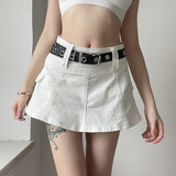 Fongt Style Age Reduction Pleated Skirt 2023 New Pocket Casual Low Waist Sexy Hot Girl Bag Hip Skirt Casual Short Skirt Woman-Outfit