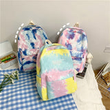 Colors Students Backpack Women Preppy School Bag Nylon Waterproof Campus Style Rucksack Female Travel Backpacks