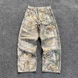 Sales 2024 Summer New Retro Leisure Twigs Camouflage Trousers Wash To Make Old Work Pants-Outfit