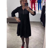 Fongt Spring And Autumn Women's Solid Color Stupling Tipper Long Sleeve Dress