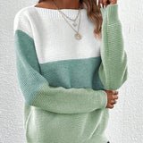 Fongt Jasmine Solid Color Jacket Sweater Women Thick Warm Loose Thin Knitted Shirt Long Sleeve Top