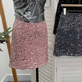 Fongt Lewd Skirt High Waist Thin Anti-Light Bag A Word Flashy Bundi Skirt 8021