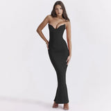 Fongt Summer New Women's Fashion Temperament Sexy Fish Bone Body Braces Fishtail Dress