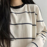 Vintage 90's Striped Oversized Long Sleeve Tee-Outfit