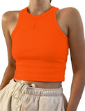 Fongt Women's Wish New Summer Pure Color Sleeveless Slim Short Small Vest
