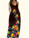 Fongt New Summer Cool Sling Dress Print Temperament Street Large-Size Dress Woman