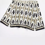 2024 New Women's Dress Printed Lapel Shirt High-Waisted Straight Casual Pants 2735146 2756147-Outfit