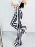High Waist Striped Flare Pants Women Streetwear Print Tie Dye Slim Pantalones Vintage Lenggings Spodnie Aesthetic