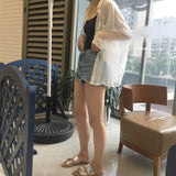 Fongt Summer Sunscreen Women's Korean Version Of Loose BF With Ultra-Thin Open-Shirt Long-Sleeved Shirt Short Coat Student