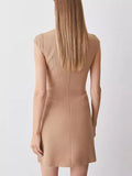 Fongt Women's Sleeveless Round Collar Body Quality Tidal Dress 8083