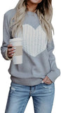 Fongt / Winter Women's Knit Sweater Plus Size Love Knit Long Sleeve Jumper Sweater