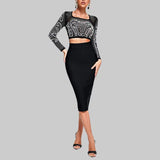New Atmospheric Sexy Women's Suit Soaked Beads With Evening Dress Tie Small Dress