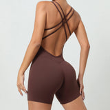 Fongt Beautiful Back Peach Hip Yoga Pants Without Embarrassment Hip Tight Sports Jumpsuit With Buttock Fitness Pants Women-Outfit