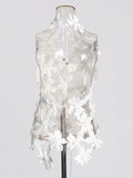 Blouse Women 2025 Spring New Sexy Hot Girls Three-Dimensional Flowers Spliced High-Sensing Sling Vest