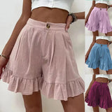 Fongt Women's Summer Wearing Casual Broad Legs Loose Shorts 2025 Summer New Women's High Waist Shorts