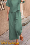 Women Summer Casual Loose Streetwear Outfits Sleeveless O Neck Tops Long Pants Set Female Solid Matching Two Piece Set 2023