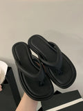 Fongt Small Fragrant Style With Skirt Silver Clip Thick Bottom Flip-Flops Women Wearing Summer Fashion Flat-Bottomed Cool Slippers