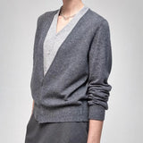 Fongt The Autumn Of 2025, The New Gentle And Comfortable Niche Fake Two Soft Cashmeal Wool Folded Knitted Cardigan Girl