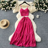 Fongt Reduction Suit Female Summer Outfit 2023 New Sling Jacket Short Style Versatile Big Swing Skirt Sweet Two Sets Of Tide-Outfit