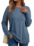 Fongt Women's Long-Sleeved Top Loose Autumn Winter De Velvet Casual Collar Jersey