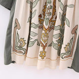 Fongt Women's V-Neck Loose Embroidery Dress 3584