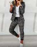 2023 Women's Suit Blazer Pants Elegant Outfit Casual Turn-down Collar Office Lady Long Sleeve Blazer Trousers костюм