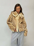 Fongt Autumn And Winter New Temperament Collar Short-Term Warm Long-Sleeved Fur Coat Woman