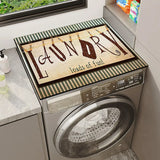 Fongt Drum Washing Machine Top Mat Anti-Skid Rubber Mat Laundry Room Water Suction Fast Dry Floor Mat Dust Protection Mat-Outfit