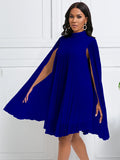 Fongt Women's 2025 New Temperament Fashion Chiffon Cape Bat Sleeve Large Dress