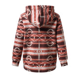 Fongt Large-Size Fashion Casual Casual Women's Loose Geometric Pattern Print Hooded Zip-Down Jacket Woman