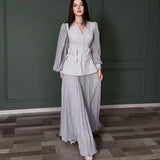 Fongt Autumn New Women's Pure Color Small Fragrant Style Elegant Dress Set