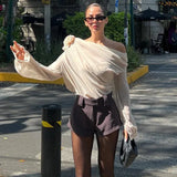 Collar Floral Applique Mesh Chiffon Tops for Women Elegant Fashion Club Cropped Tops See Through Pullover New-Outfit