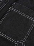 Pocket Stitched High Waist Cargo Jeans-Outfit