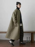 Women Winter Jacket 2023 Fashion Demi-season Solid Color Cotton-padded Parkas Thin Loose Long Oversize Quilted Coat for Women-Outfit