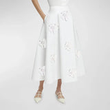 Spring 2025 New Niche Fashion Temperament Flower Stitching Design High-Waist Long-Singing Half-Dressed