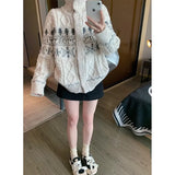 Fongt Island Retro-Colly Tree-Colored Tree Jaclosse Design Feeling Niche Collar Languid Soft Glutinous Sweater Coat Woman
