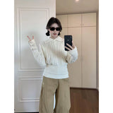 Fongt Hollow Capped Linen Cashmere Sweater In Autumn And Winter To Show Thin Soft Glutinous Inside Knitted Shirt Top
