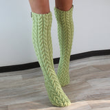 Fongt Twist In The Tube Knitting Pile Pile Socks Women's Solid Color Knit Wool Socks 2299-Outfit