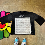 Fongt T-Shirt Five-Sleeved Loose Hip-Hop Top Tide Brand Series