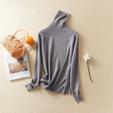New-Coming Autumn Winter Tops Solid Turn-Down Collar Pullovers Female Thick Turtleneck Knitted High Street Women