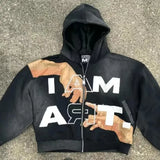 Fongt Shi Loose TAM ART Niche Shirt Wearing Handsome Short Hooded Top