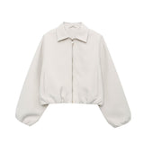 Fongt Women's Autumn New Street Fashion Pilot Long-Sleeved Short Jacket Jacket