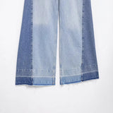 Fongt Women's Clothing New Splicing Design High Waist Hanging Wide-Legged Jeans 6164075