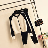 Tracksuit 2 Piece Sets Womens Outfits Long Sleeve Cardigan Coat Casual Pants Suit Roupas Fashion Knitted Set Y2k