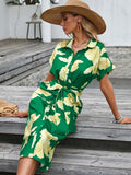 Women's Hot Style Dress Summer 2023 Slim Single Breasted Women's Dress-Outfit