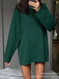 Fongt Spring And Autumn New Solid Color Long-Sleeved T-Shirt Women Hot BF Wind Lengthn Cotton Top 3317A