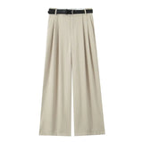 Fongt Women's Clothing 2025 New Women's Winter Belt Double-Folded Pants