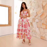 Fongt Women's Clothing 2025 New V-Neck Sleeveless Solid Color Splicing Large Swing Long Dress